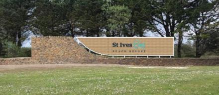 St Ives Bay photo visual mock-up of main sign.