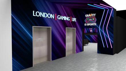 3D visual of gaming arena entrance